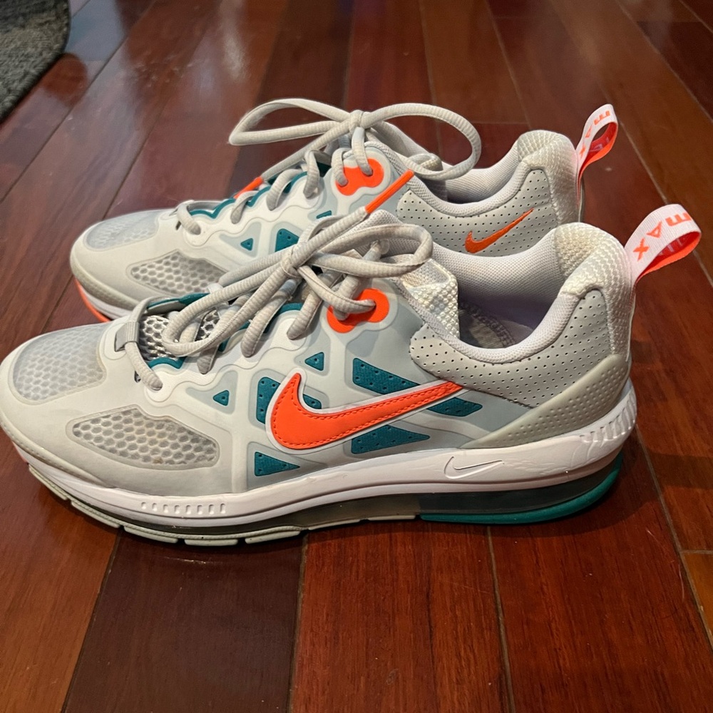 Nike Air Max, Size 9, Color- Grey, Orange and teal.